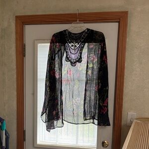 Mixit Black Sheer Floral Tunic
